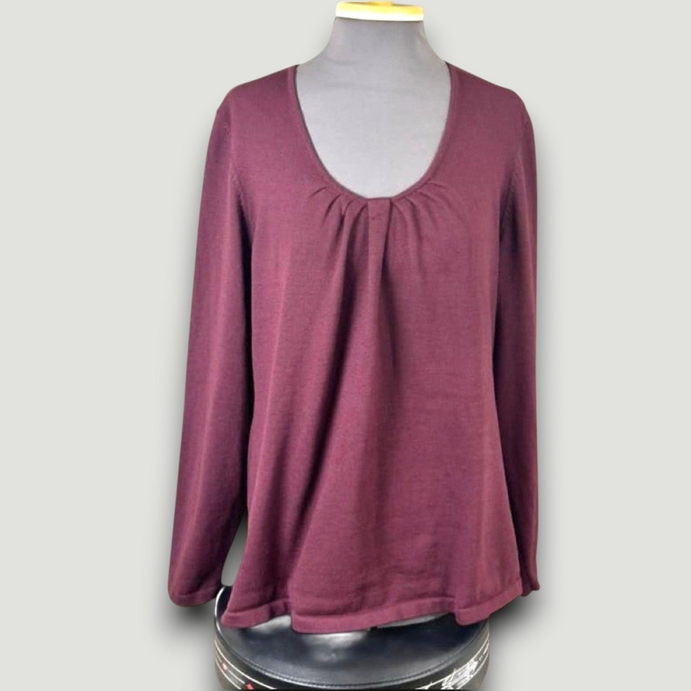 REI Coolmax Womens Top  1X Burgundy Long Sleeve Outdoor, Hiking Stretch Casual - Picture 3 of 7